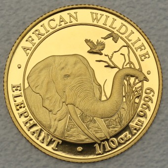 Goldmünze 1/10oz "Elefant" 2018 African Wildlife (Somalia)