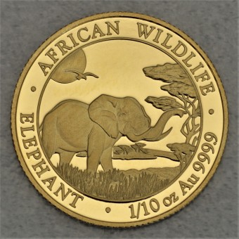 Goldmünze 1/10oz "Somalia Elefant - 2019" 