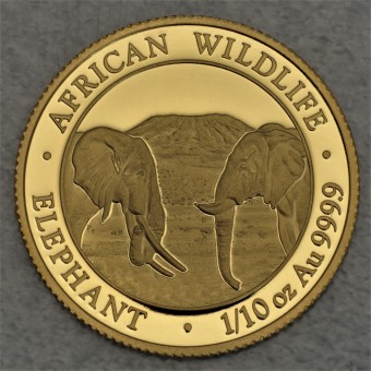 Goldmünze 1/10oz "Somalia Elefant - 2020" 
