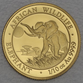 Goldmünze 1/10oz "Elefant" 2016 African Wildlife (Somalia)
