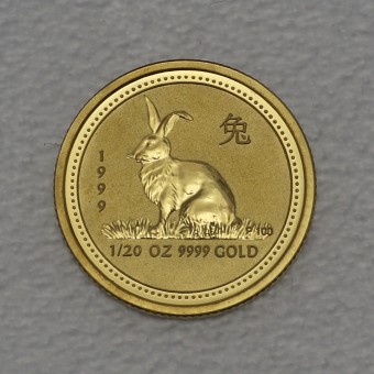 Goldmünze 1/20oz "Hase 1999" Lunar I 