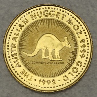 Goldmünze 1/20oz "Känguru/Nugget 1992" (Austr.) 