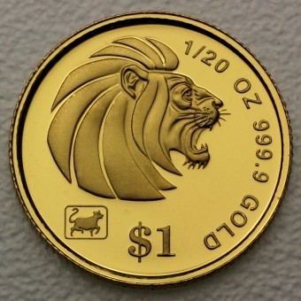 Goldmünze 1/20oz "Lion" (Singapur) 