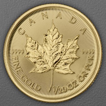 Goldmünze 1/20oz "Maple Leaf" aktueller Jahrgang (Kanada)