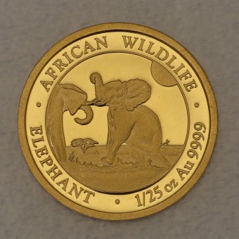 Goldmünze 1/25oz "Elefant" 2024 African Wildlife (Somalia)