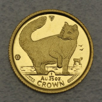 Goldmünze 1/25oz "Isle of Man - Cats 1991" Norwegian Forest Cat