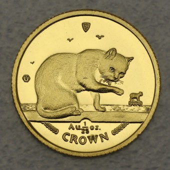 Goldmünze 1/25oz "Isle of Man - Cats 1999" British Blue Cat