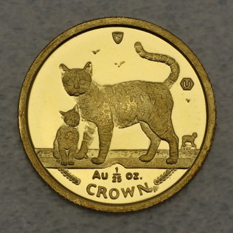 Goldmünze 1/25oz "Isle of Man - Cats 2002" Bengal Kat & Kitten