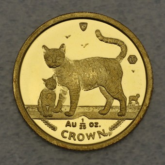 Goldmünze 1/25oz "Bengal Kat & Kitten" 2002 Cats (Isle of Man)