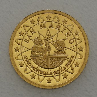 Goldmünze 1/25oz "San Marino" 2006 Weltjahr der Physik (Liberia)