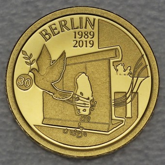 Goldmünze "12 1/2 Euro - 2019" (Belgien) Fall der Berliner Mauer