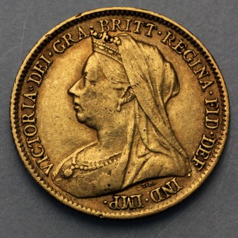 Goldmünze "1/2 Sovereign/Victoria m. Schleier"(UK) 