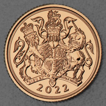 Goldmünze 1/2 Sovereign "Elizabeth II." 2022 70. Jahrestag der Thronbesteigung (Großbritannien)