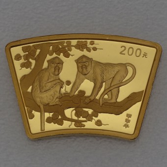 Goldmünze 1/2oz "Affe" 2004 Lunar - Fächerform (China)