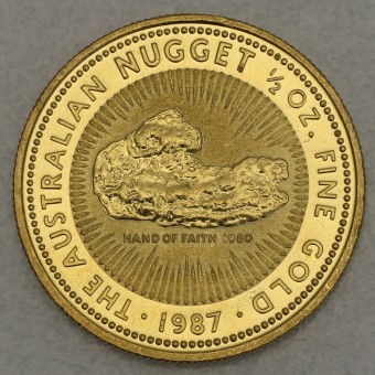 Goldmünze 1/2oz "Australian Nugget 1987" 