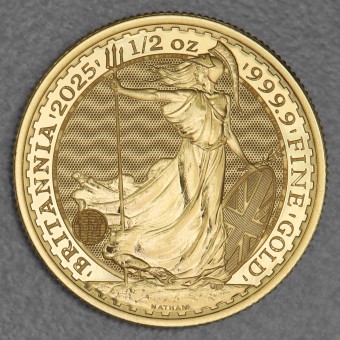 Goldmünze 1/2oz "Britannia" aktueller Jahrgang (Großbritannien)