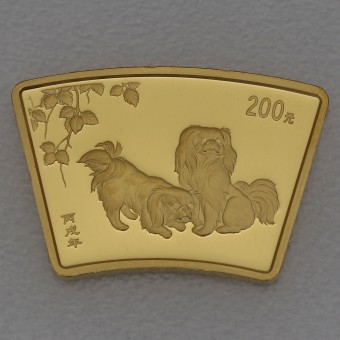 Goldmünze 1/2oz "Hund" 2006 Lunar - Fächerform (China)