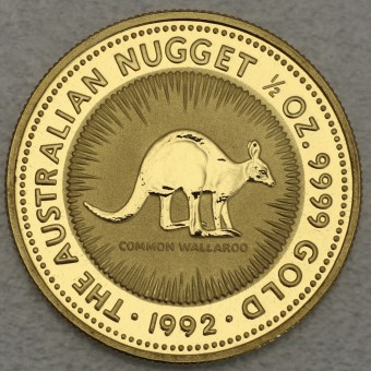 Goldmünze 1/2oz "Känguru/Nugget 1992" (Australien) 