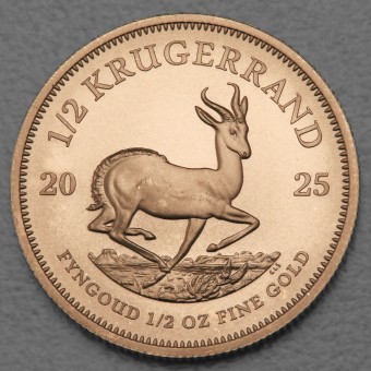 Goldmünze 1/2oz "Krügerrand" aktueller Jahrgang (Südafrika)