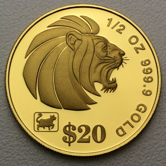 Goldmünze 1/2oz "Lion" (Singapur) 