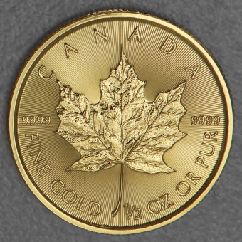 Goldmünze 1/2oz "Maple Leaf" aktueller Jahrgang (Kanada)
