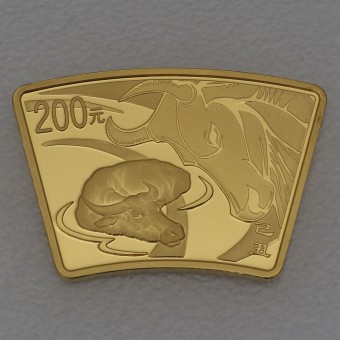 Goldmünze 1/2oz "Ochse" 2009 Lunar - Fächerform (China)