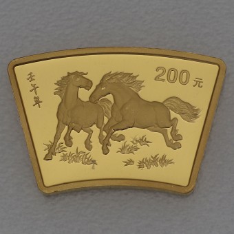 Goldmünze 1/2oz "Pferd" 2002 Lunar - Fächerform (China)