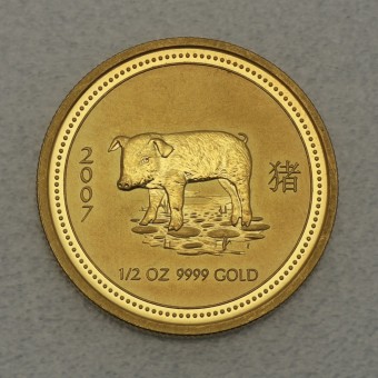 Goldmünze 1/2oz "Schwein" 2007 Lunar I – Year of the Pig (Australien)