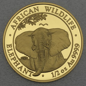 Goldmünze 1/2oz "Somalia Elefant - 2021" 