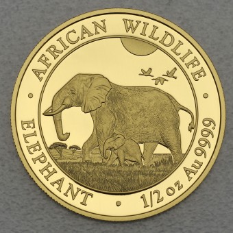 Goldmünze 1/2oz "Somalia Elefant 2022" 