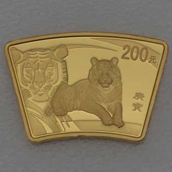 Goldmünze 1/2oz "Tiger" 2010 Lunar - Fächerform (China)