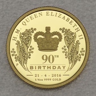 Goldmünze 1/4oz "90th Birthday Qu. Elizabeth 2016" 