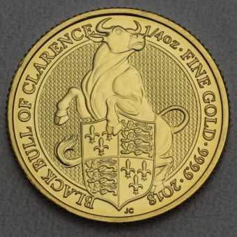 Goldmünze 1/4oz "Black Bull of Clarence" 2018 The Queen's Beasts (Großbritannien)