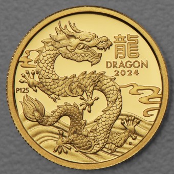 Goldmünze 1/4oz "Drache 2024" Lunar III (PP) Polierte Platte / Year of the Dragon