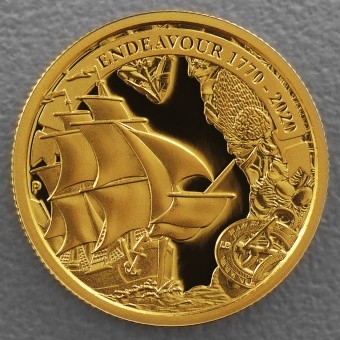 Goldmünze 1/4oz "ENDEAVOUR" 2020 (PP) Voyage of Discovery Endeavour 1770-2020