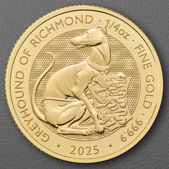 Goldmünze 1/4oz "Greyhound of Richmond" 2025 Royal Tudor Beasts (Großbritannien)