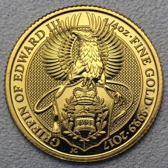 Goldmünze 1/4oz "Griffin of Edward III. 2017" The Queens Beasts