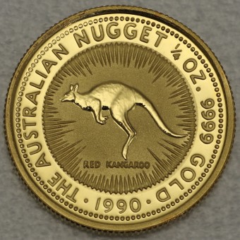 Goldmünze 1/4oz "Känguru/Nugget 1990" (Australien) 