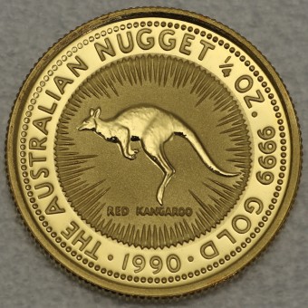 Goldmünze 1/4oz "Känguru/Nugget" 1990 (Australien)