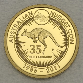 Goldmünze 1/4oz "Känguru/Nugget" 2021 (PP) 35th Anniversary (Australien)