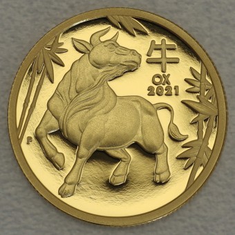 Goldmünze 1/4oz "Lunar III - Ochse 2021" (PP) 