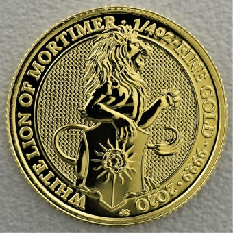 Goldmünze 1/4oz "White Lion of Mortimer" 2020 The Queen’s Beasts (UK)