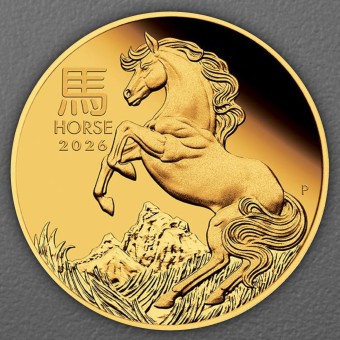 Goldmünze 1/4oz "Pferd" 2026 (PP) Lunar III – Year of the Horse (Australien)