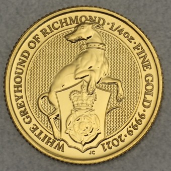 Goldmünze 1/4oz "White Greyhound of Richmond 2021" The Queens Beasts