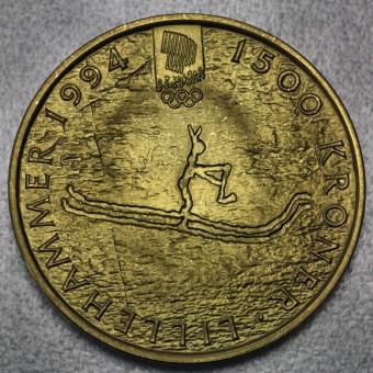 Goldmünze 1500 Kroner "Lillehammer" 1991  (Norwegen)