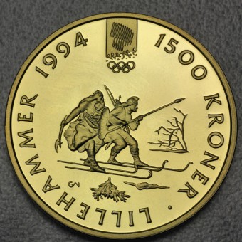 Goldmünze "1500 Kroner-1992 Birkebeinen" (Norwegen 