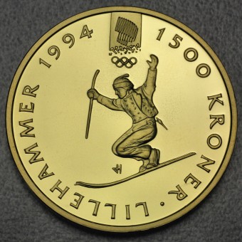 Goldmünze 1500 Kroner "Telemark" 1993 (Norwegen)