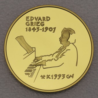 Goldmünze 1500 Kroner "Edvard Grieg" 1993 (Norwegen)