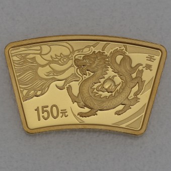 Goldmünze 150 Yuan "Drache" 2012 Fächerform (China)