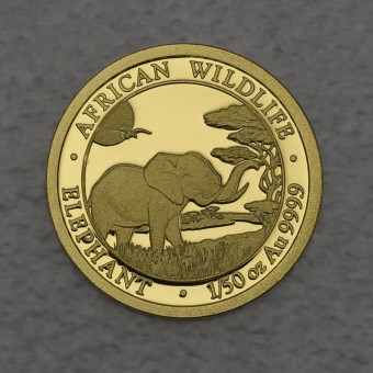 Goldmünze 1/50oz "Elefant" 2019 African Wildlife (Somalia)